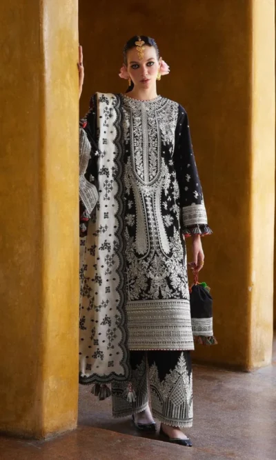 Hussain Rehar-Dhanak Embroidered 3pc with Printed Dupatta