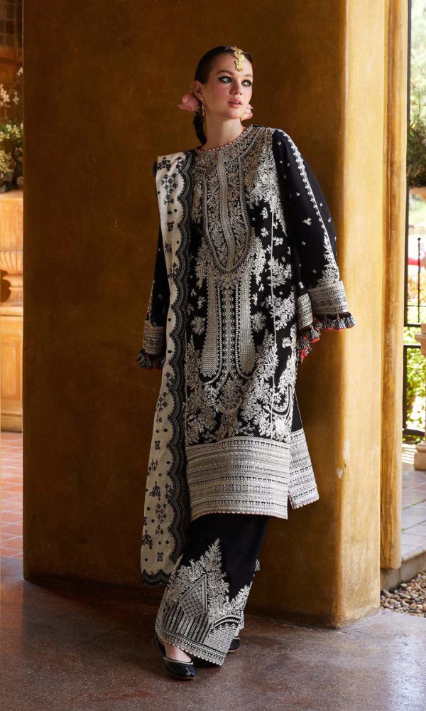 Hussain Rehar-Dhanak Embroidered 3pc with Printed Dupatta