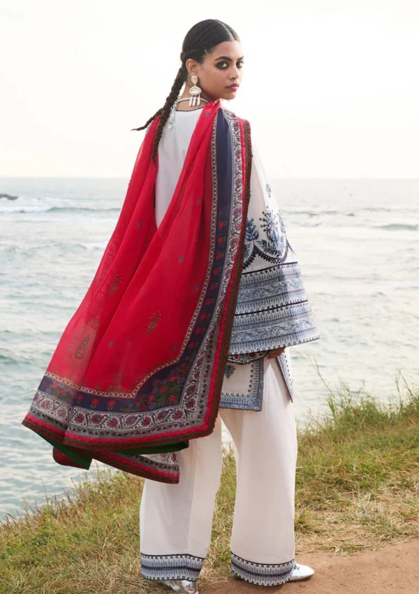 Hussain Rehar- Embroidered Dhanak 3pc
