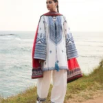 Hussain Rehar- Embroidered Dhanak 3pc