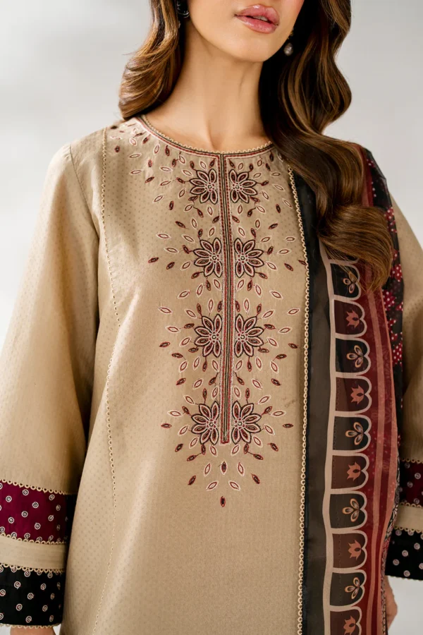 Jazmin-Dhanak Embroidered 3pc with Pashmina Shawl