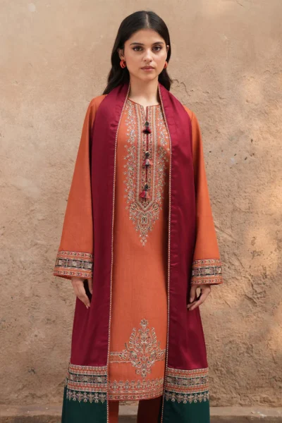 Jazmin Unstitched Three-Piece Dhanak Suit