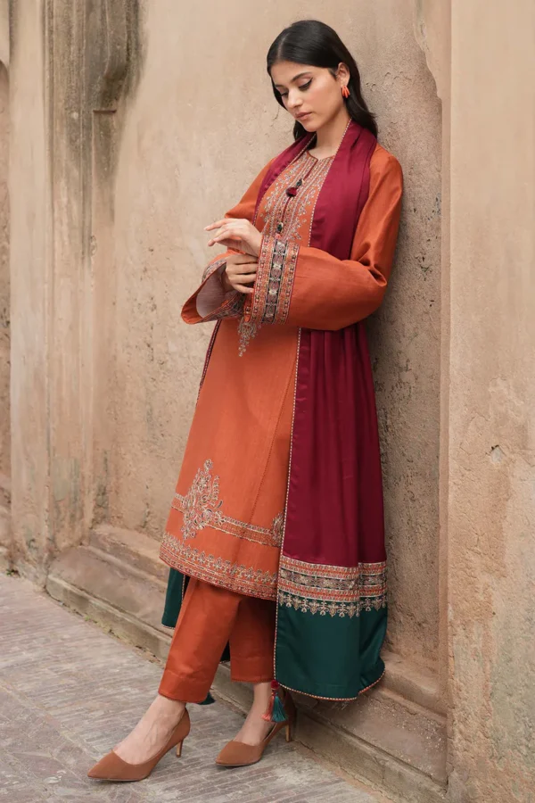 Jazmin Unstitched Three-Piece Dhanak Suit