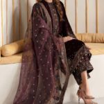 Jazmine-Velvet Embroidered Party Wear 3pc