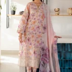 Linen Digital Printed with Embroidered Patches