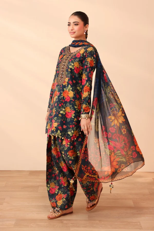 Maria B-Linen Printed 3pc with Heavy Embroidered Patches