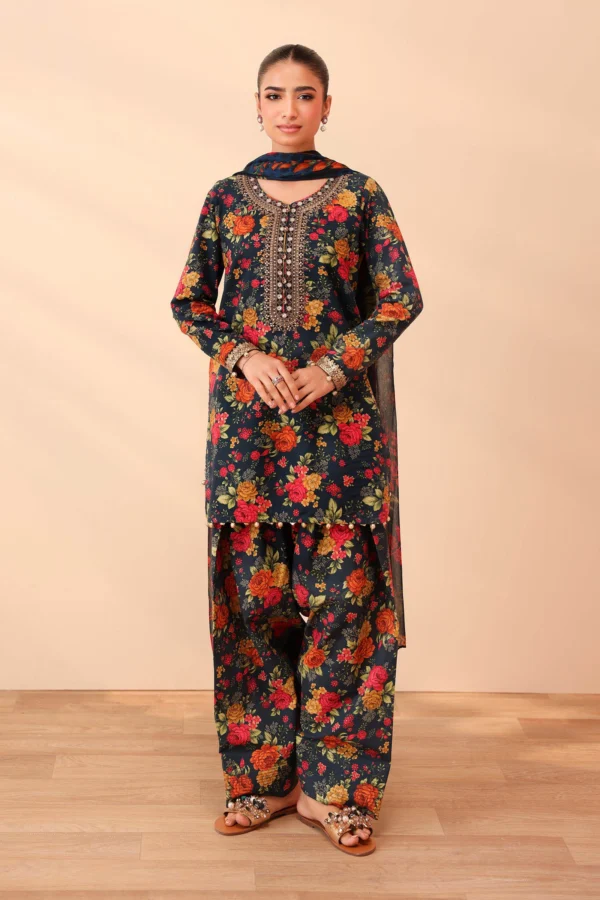 Maria B-Linen Printed 3pc with Heavy Embroidered Patches