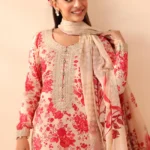 Maria B-Linen Printed 3pc with Heavy Embroidered Patches