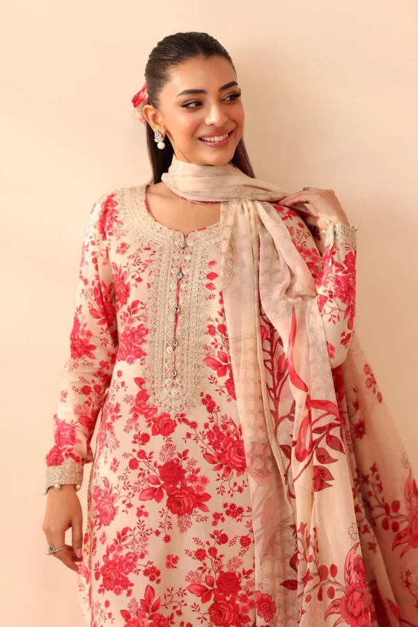 Maria B-Linen Printed 3pc with Heavy Embroidered Patches
