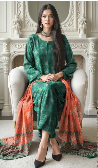 Sapphire-Khaddar Digital Printed 3pc-3