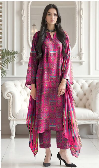 Sapphire-Khaddar Digital Printed 3pc-5