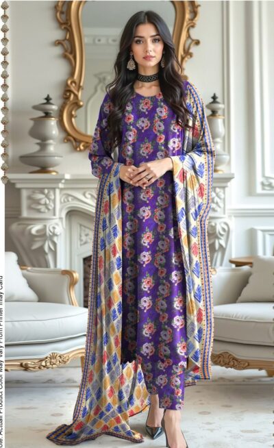 Sapphire-Khaddar Digital Printed 3pc-8
