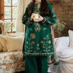 Zara Shahjahan-Dhanak emroidery 3pc with Pashmina Shawl
