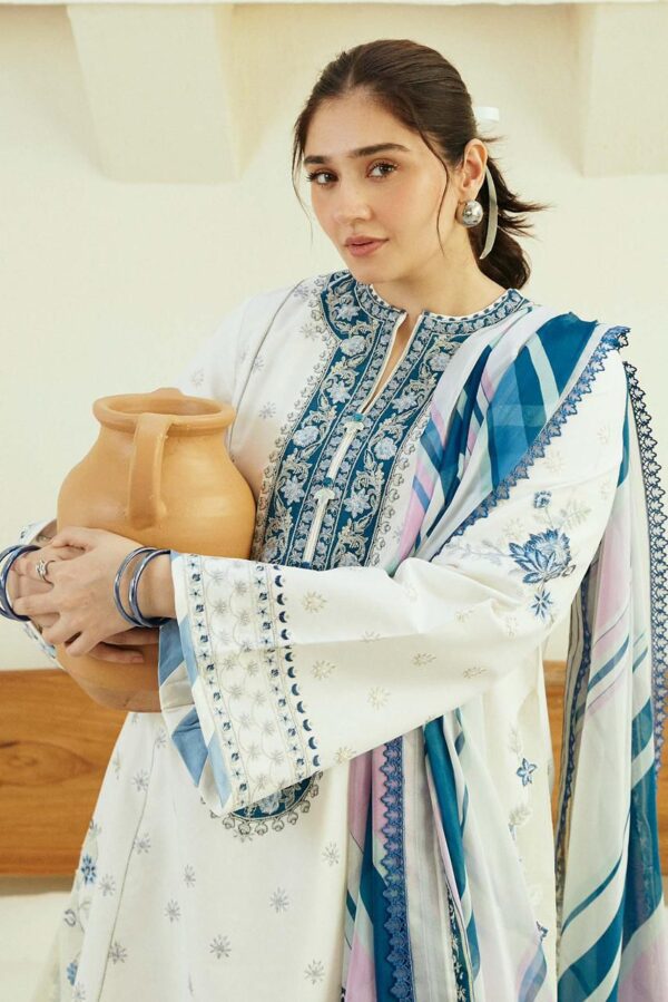 Zara Shahjahan Embroidered Linen 3pc with Zari Wool Shawl