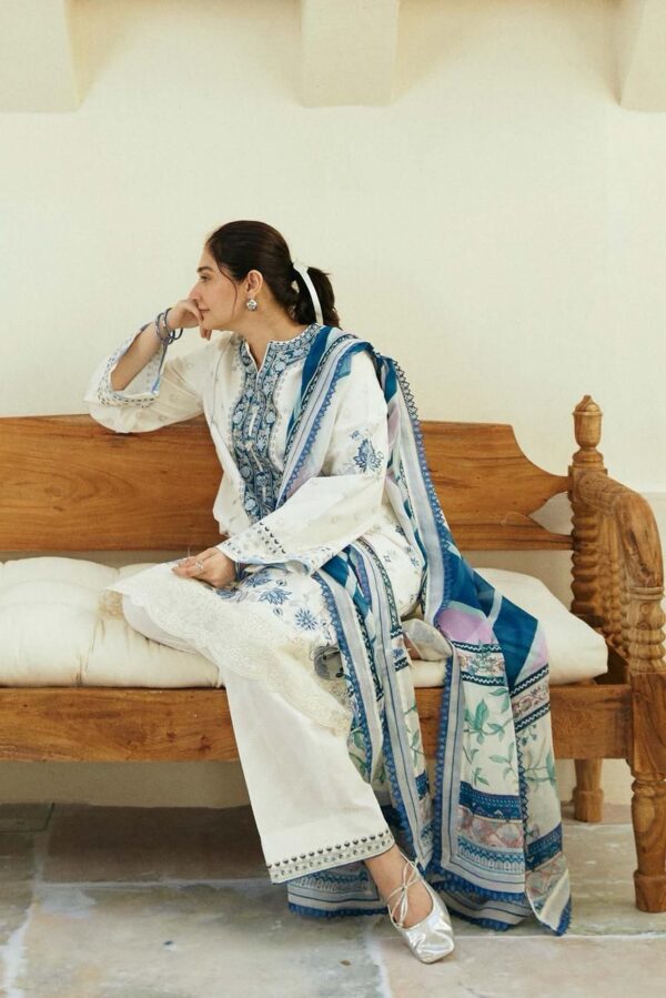 Zara Shahjahan Embroidered Linen 3pc with Zari Wool Shawl