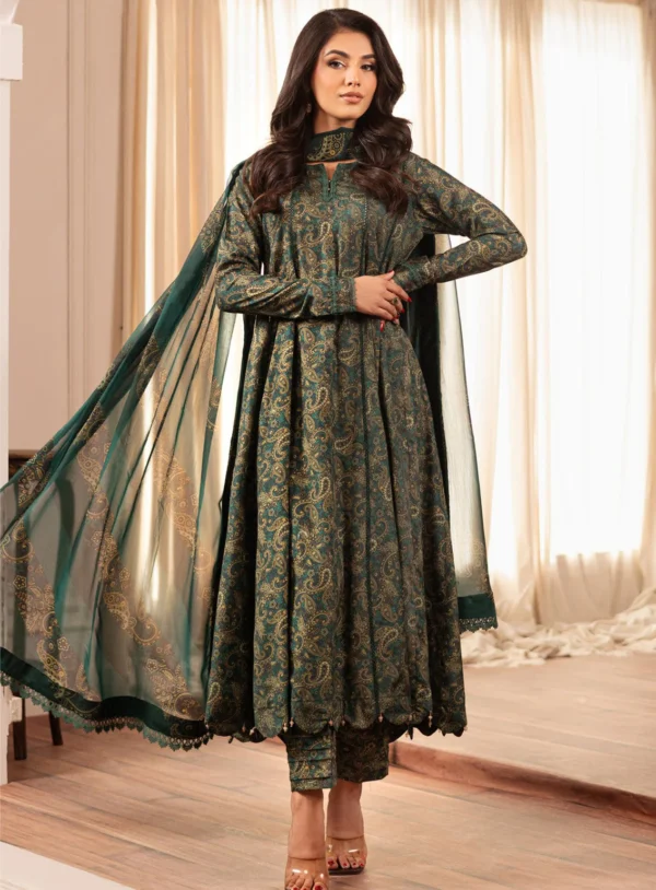 Zarif-Linen Printed All Over 3pc