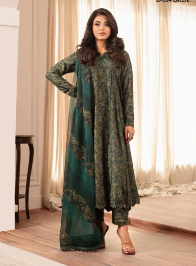 Zarif-Linen Printed All Over 3pc