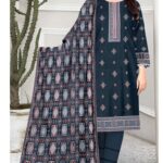 Bareeze Dhanak Embroidery 3pc Suit with Laser Cutwork Shawl