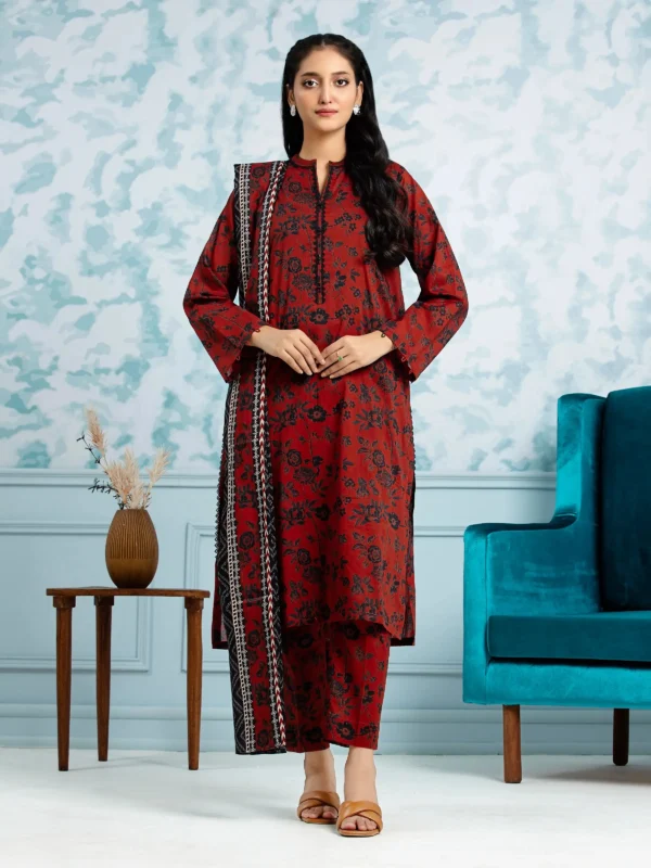 edenrobe-3pc Printed Linen