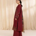 sapphire-Dhanak 3pc Embroidered with Digital wool Shawl