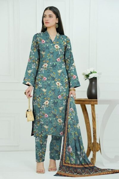 Digital Printed Karandi with Wool Shawl (038)