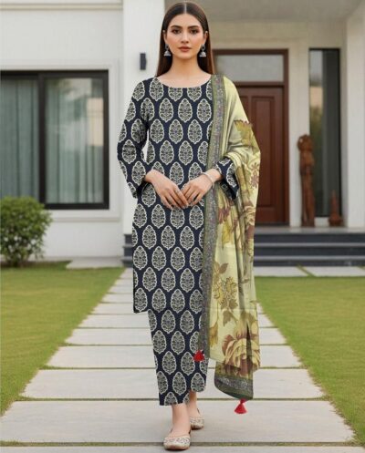 Digital Printed Karandi with Wool Shawl (030)