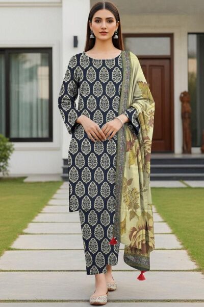 Digital Printed Karandi with Wool Shawl (030)