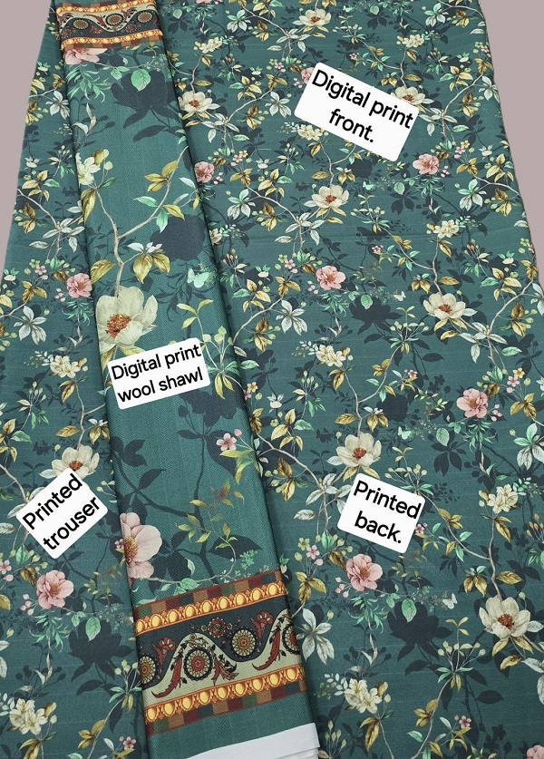 Digital Printed Karandi with Wool Shawl (038)