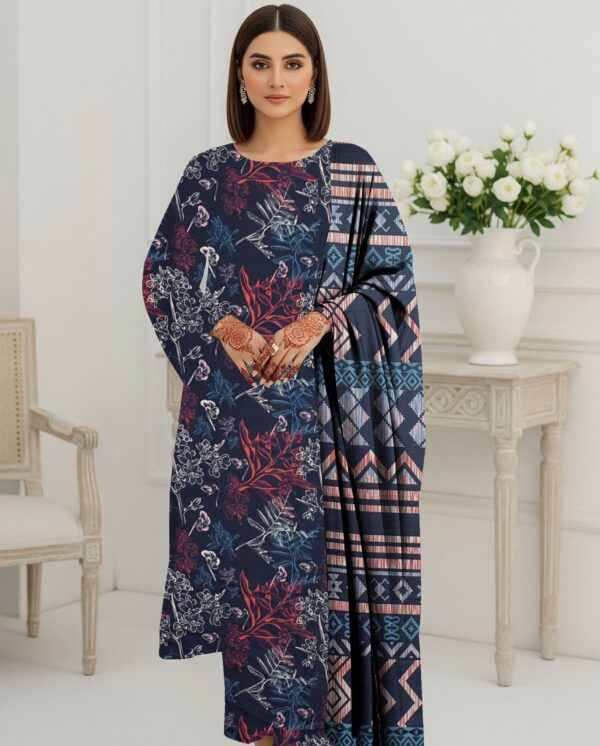 Digital Printed Karandi with Wool Shawl (028)
