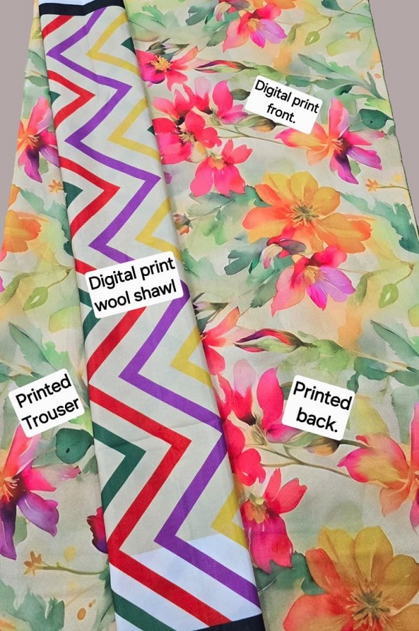 Digital Printed Karandi with Wool Shawl (034)