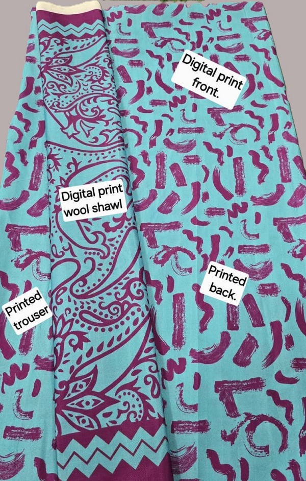 Digital Printed Karandi with Wool Shawl (023)