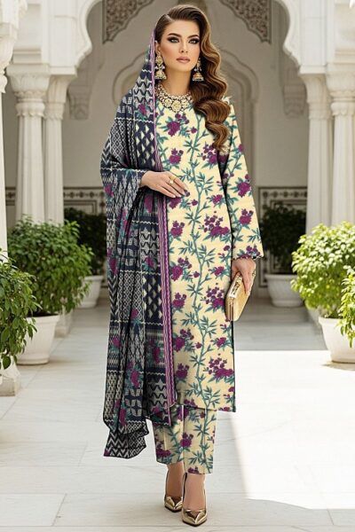 Digital Printed Karandi with Wool Shawl (040)