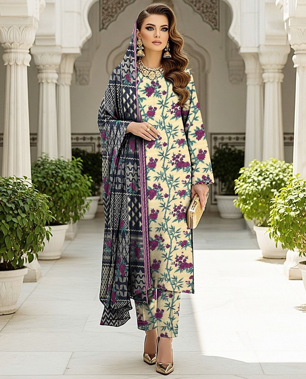 Digital Printed Karandi with Wool Shawl (040)