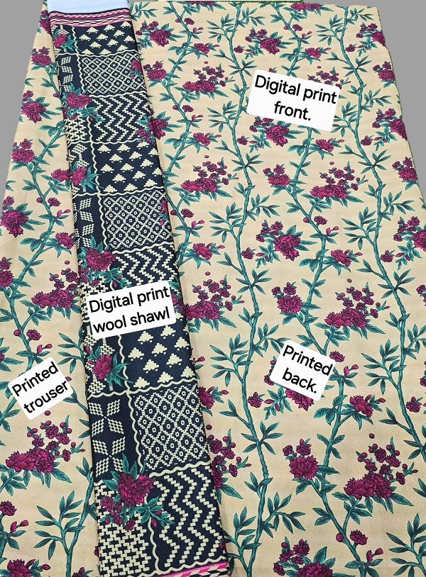 Digital Printed Karandi with Wool Shawl (040)