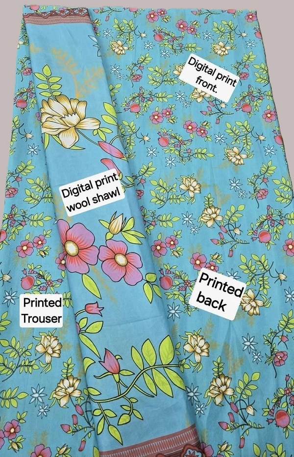 Digital Printed Karandi with Wool Shawl (033)