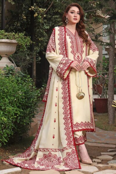 Aneelas-Dhanak Heavy Embroidered 3pc Dress