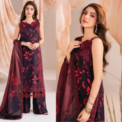 Asifa & Nabeel-Karandi Printed 3pc with Patches