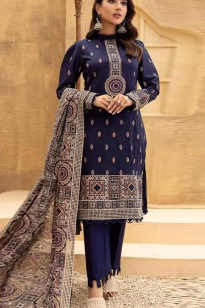 Bareeze-Dhanak Embroidered 3pc with With Embroidered Shawl