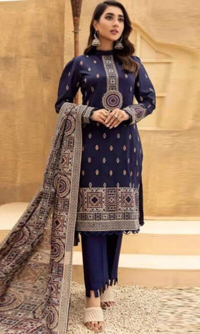 Bareeze-Dhanak Embroidered 3pc with With Embroidered Shawl