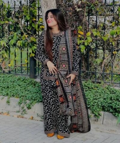 Bin Saeed-Digital Printed Khaddar Suit
