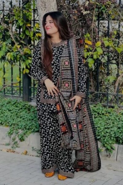 Bin Saeed-Digital Printed Khaddar Suit