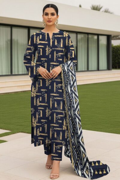 Digital Printed Karandi with Wool Shawl (022)