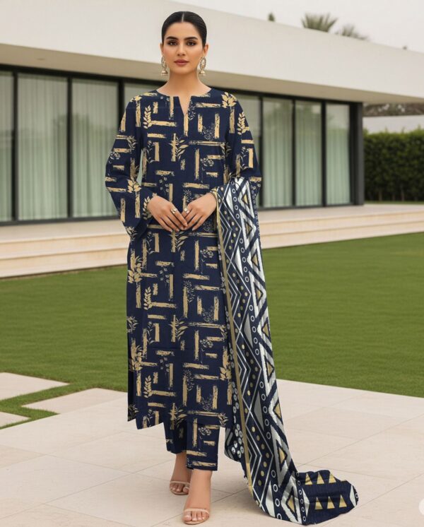 Digital Printed Karandi with Wool Shawl (022)