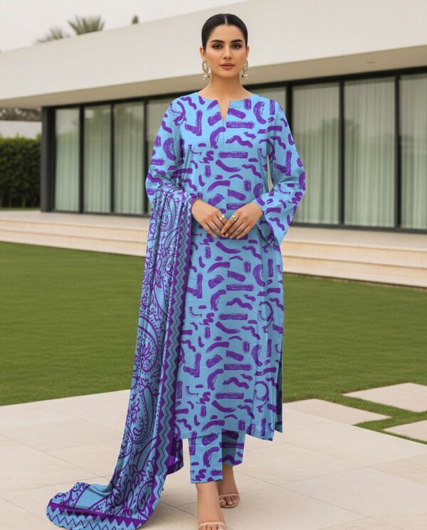 Digital Printed Karandi with Wool Shawl (023)