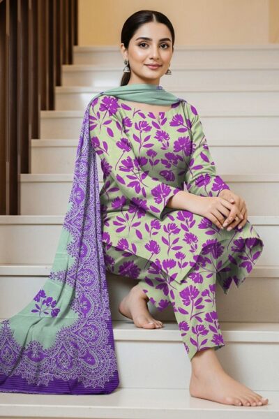 Digital Printed Karandi with Wool Shawl (039)