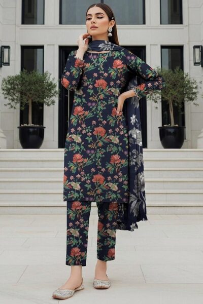 Digital Printed Karandi with Wool Shawl (029)
