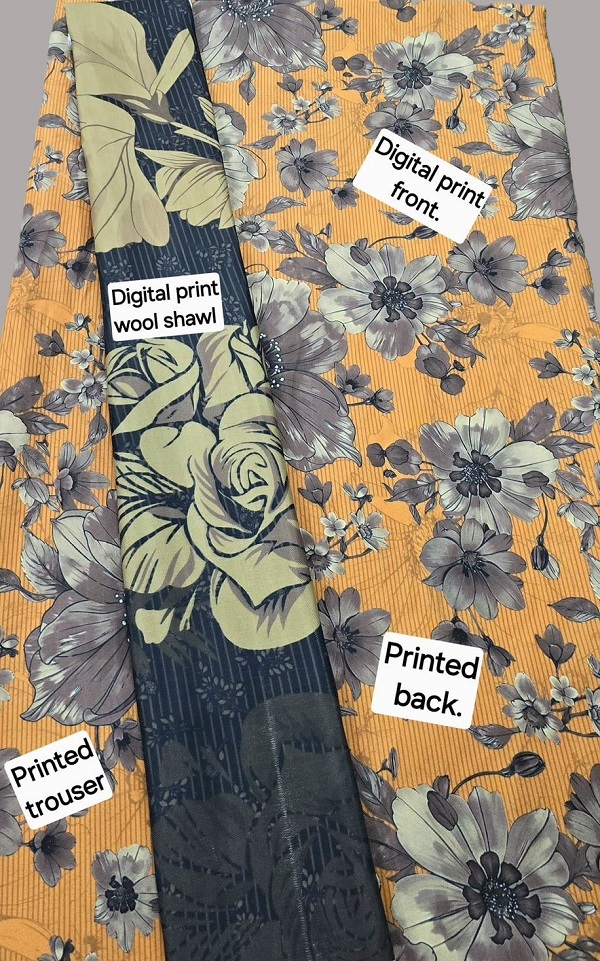 Digital Printed Karandi with Wool Shawl (024)