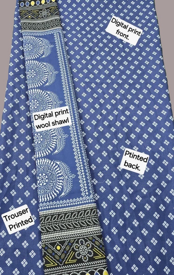 Digital Printed Karandi with Wool Shawl (025)