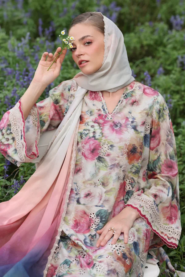 Digital Printed Khaddar with Embroidered Patches