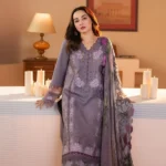 Heavy Embroidered Dhanak 3pc Suit